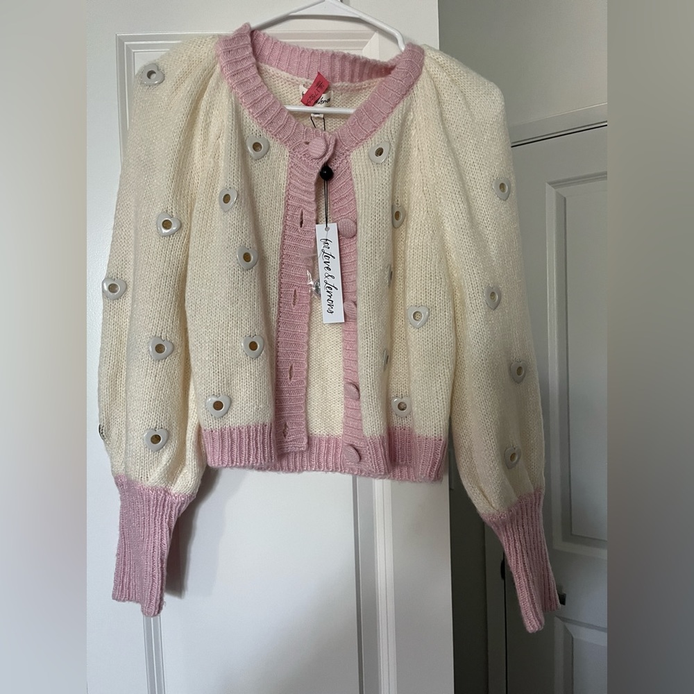 Pink heart cardigan
